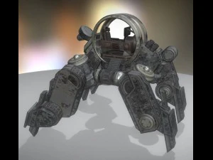 futuristic terrain walker vehicle old version 3D Model
