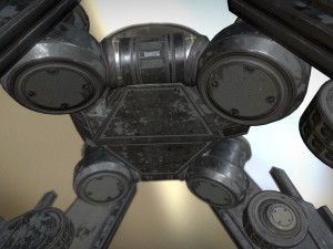futuristic terrain walker vehicle old version 3D Model