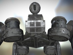 futuristic terrain walker vehicle old version 3D Model