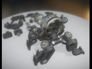 futuristic terrain walker vehicle old version 3D Model