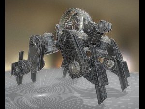 futuristic terrain walker vehicle old version 3D Model
