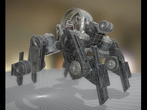 futuristic terrain walker vehicle old version 3D Model