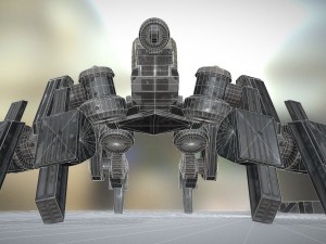 futuristic terrain walker vehicle old version 3D Model