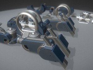 futuristic terrain walker blue version Model 3D