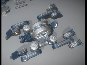 futuristic terrain walker blue version 3D Model