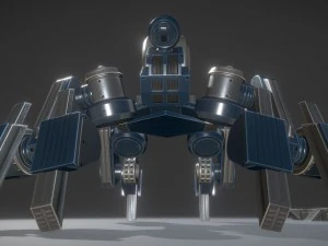 futuristic terrain walker blue version 3D Model