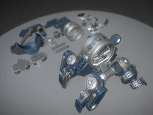 futuristic terrain walker blue version 3D Model