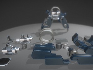 futuristic terrain walker blue version 3Dモデル