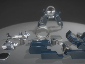 futuristic terrain walker blue version 3D Model