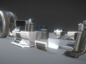 futuristic terrain walker blue version 3D Model