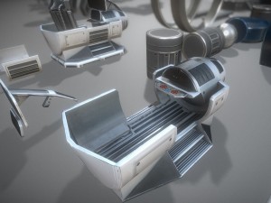 futuristic terrain walker blue version 3Dモデル