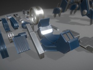 futuristic terrain walker blue version 3Dモデル