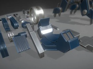 futuristic terrain walker blue version 3D Model
