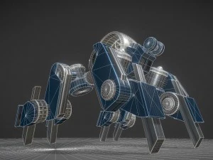 futuristic terrain walker blue version 3D Model