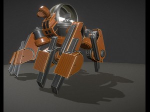 terrain walker orange version rigged and animated Modèle 3D
