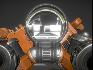 terrain walker orange version rigged and animated Modèle 3D