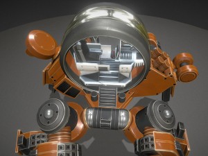 terrain walker orange version rigged and animated Modèle 3D