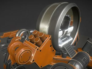 terrain walker orange version rigged and animated 3D Model