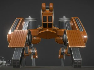 terrain walker orange version rigged and animated 3D Model