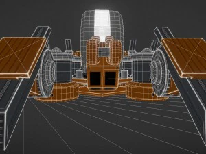 terrain walker orange version rigged and animated 3D Model