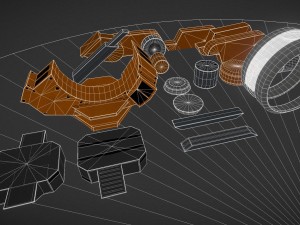 terrain walker orange version rigged and animated Modèle 3D