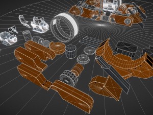 terrain walker orange version rigged and animated Modèle 3D