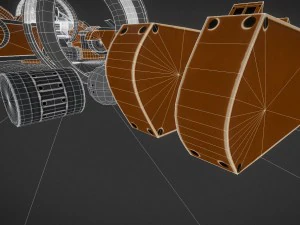 terrain walker orange version rigged and animated 3D Model