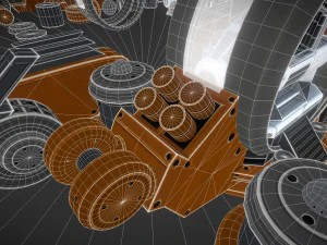 terrain walker orange version rigged and animated 3D Model