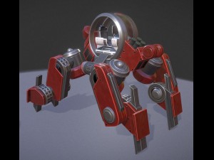 terrain walker red version rigged and animated Model 3D