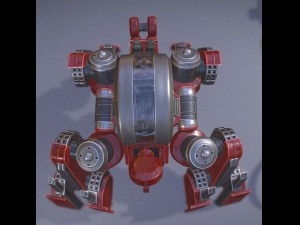 terrain walker red version rigged and animated 3D Model