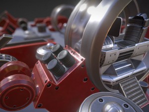 terrain walker red version rigged and animated 3D Model