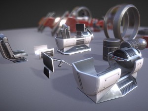 terrain walker red version rigged and animated 3D Model