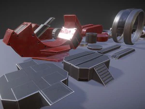 terrain walker red version rigged and animated 3D Model