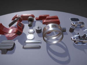 terrain walker red version rigged and animated 3D Model