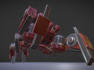 terrain walker red version rigged and animated 3D Model