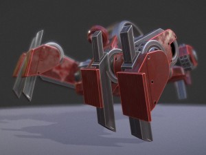 terrain walker red version rigged and animated 3D Model