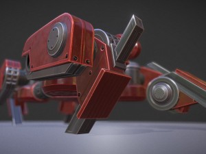 terrain walker red version rigged and animated 3D Model