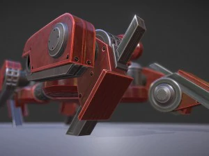 terrain walker red version rigged and animated 3D Model