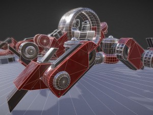terrain walker red version rigged and animated 3D Model
