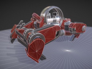 terrain walker red version rigged and animated 3D Model