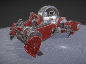 terrain walker red version rigged and animated 3D Model