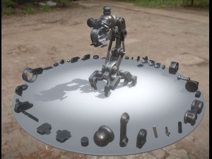 the walking mech neck blue version 3D 모델