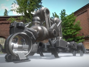 the walking mech neck blue version 3D 모델