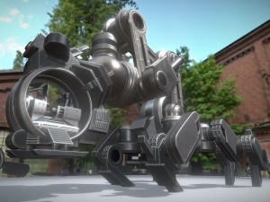 the walking mech neck blue version 3D 모델