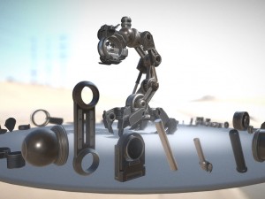 the walking mech neck blue version 3D 모델