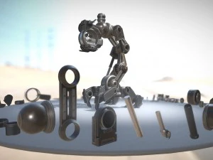the walking mech neck blue version 3D Model