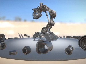 the walking mech neck blue version 3D 모델