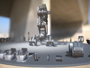 the walking mech neck blue version 3D 모델