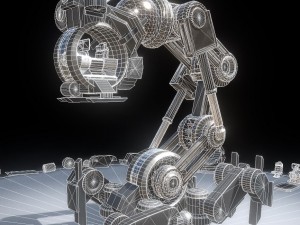 the walking mech neck blue version 3D 모델