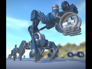 the walking mech neck blue version Modelo 3D